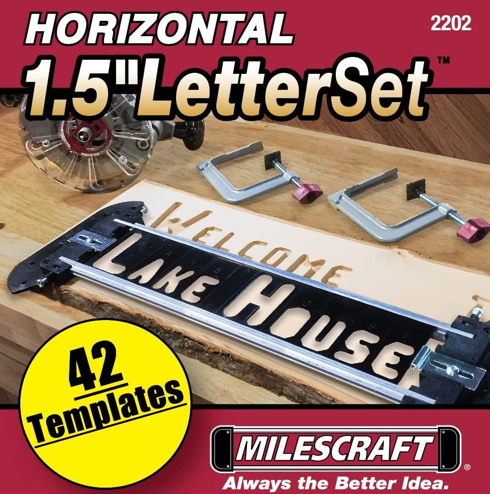 Milescraft 2202 Set predložaka horizontalnog karaktera 1,5in set predloška usmjerivača za izradu znaka