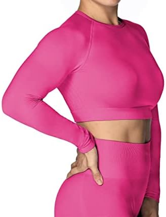 Sunzel Bespremljena vježba dugih rukava za žene za žene, maslačka mekana tanka fit atletska joga
