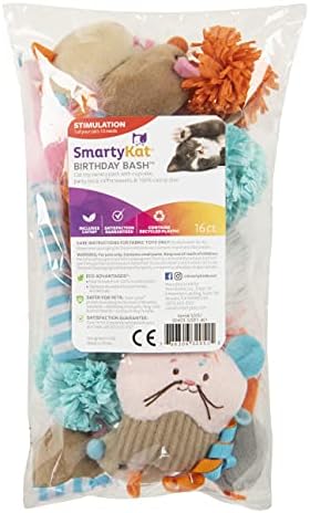 SmartyKat (16 Set paketa rođendana Bash Variety Pack catnip igračke za mačke - višebojni, Set od 16