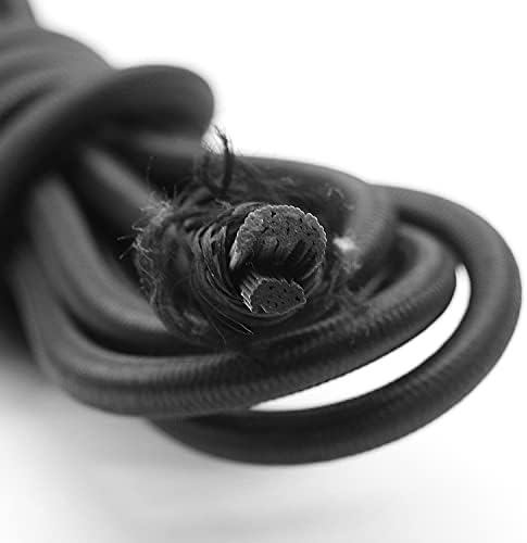 Baiann 3/16 inčni elastični kabelski udar morski razred Black 30ft Bungee Stretch za DIY projekte, vezanje - UV i vremenski otporni elastični kabel, dugotrajni ekpresivni elastični niz