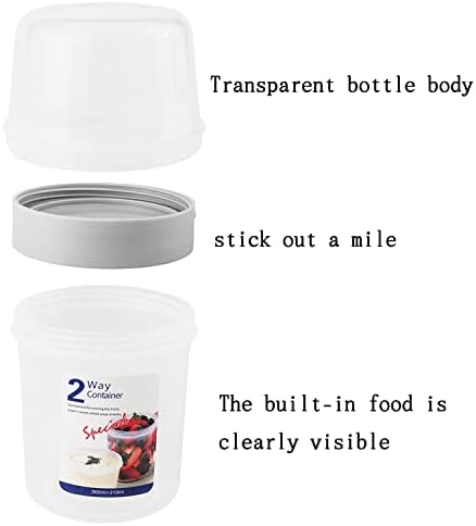 Prozirna posuda velikog kapaciteta, prenosna čaša dvoslojna kutija za čuvanje hrane, kutija za hladno piće od zobenih pahuljica od voćnog jogurta