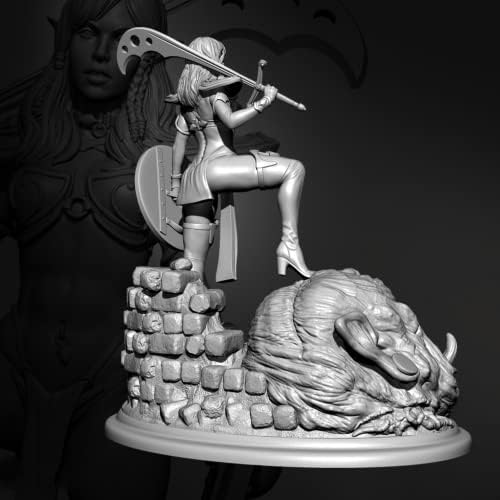 1/24 smola figura model Ancient Fantasy ženski ratnik smola model kit nesastavljen i neobojen