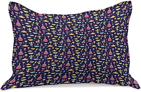Lunarble Mexico pletena jastuk sa kliplom, dizajn različitih meksičkih elemenata Kaktus Maracas Pinata Fruits