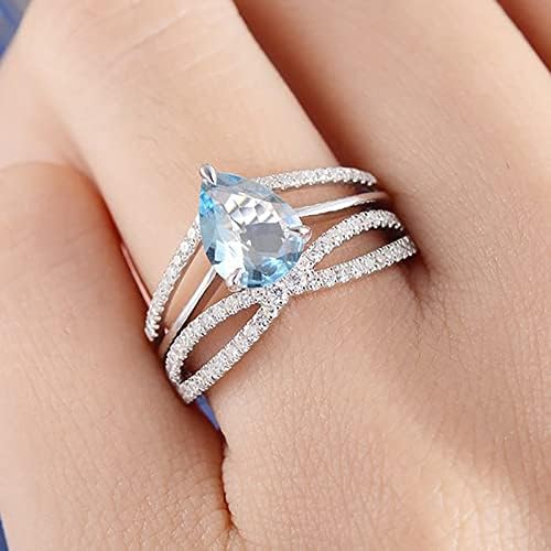 2023 Novi izvrsni dijamantni prsten Elegantni prsten za rinestone Prstenje za žene Modni dijamantni plavi