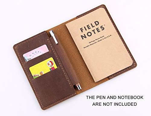 Kožna Navlaka za Notebook za terenske beleške, ručno rađena Navlaka za časopis Moleskine Cahier, kožna navlaka sa držačem za olovku odgovara džepnoj svesci 3.5 x 5.5 - braon