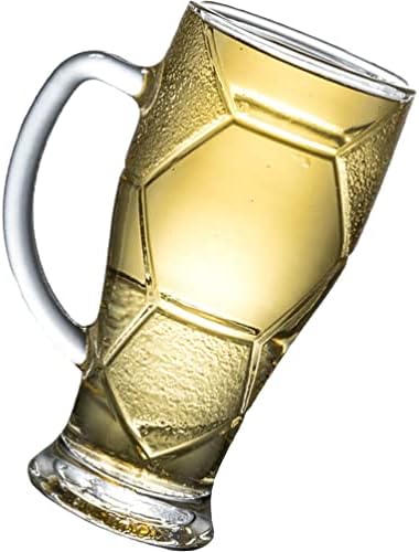 BESTonZON Clear Glasses Qatar Beer Cup Soccer pivske čaše pivo čaše za piće Voda stakleno posuđe sa ručkom za ljubitelje fudbala Tata dečko pokloni kafa čaj koktel 600ML Libbey naočare