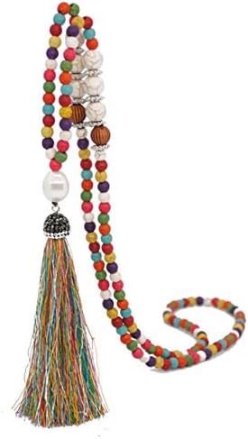 Ogrlica sa dugim resicama ručno rađena tirkizna biserna Kristalna Perla ogrlica za žene modni nakit