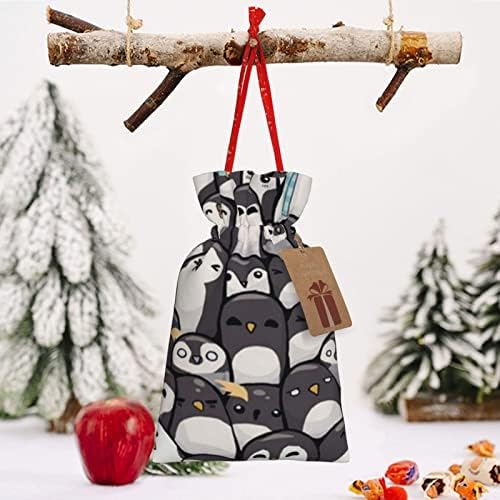 Direktori Božićne poklon torbe Slatka-car-penguin predstavljaju vele vreće za omotavanje Xmas poklon
