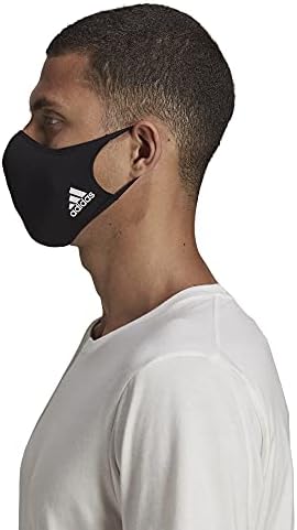 Adidas značka sportskih pokrivača za lice, 3-pakovanje, uniseks odrasli, crni
