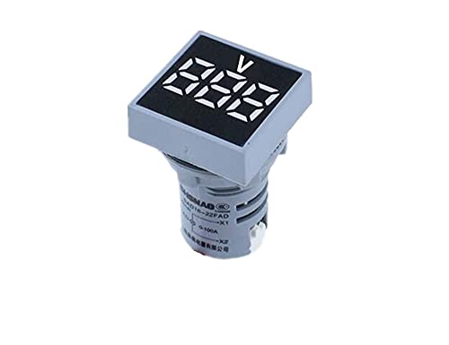 Mgtcar 22mm Mini digitalni voltmetar kvadrat AC 20-500V voltni tester za ispitivanje napona Mjerač LED lampica lampica