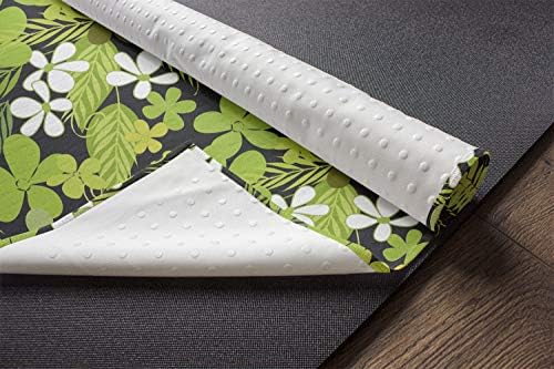 Ambesonne Sage Yoga Mat ručnik, tema svježe prirode Divlji cvjetovi napušta Bloom lišće Nostalgia Vintage Sažetak, neklizajući znoj Apsorpcijski joga pilates pokrivač za vježbanje, 25 x 70, zelena crna bijela