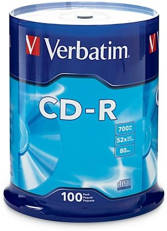 Verbatim CD-R Blank diskovi 700MB 80 minuta 52x disk za snimanje podataka i muzike-100pk pakovanje bez frustracije vretena