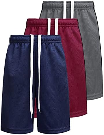 Boyoo Big Boys 3 pakovanja Atletski učinak Šake Brze suhe mrežne kratke hlače Aktivne košarkaške kratke hlače