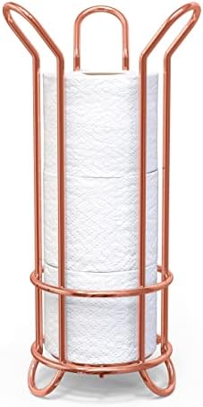 Brookstone, Gold Gold Toalet papir, samostojeći kupatilo Organizator tkiva, minimalističko skladištenje, elegantan dizajn [drži Mega Rolls]