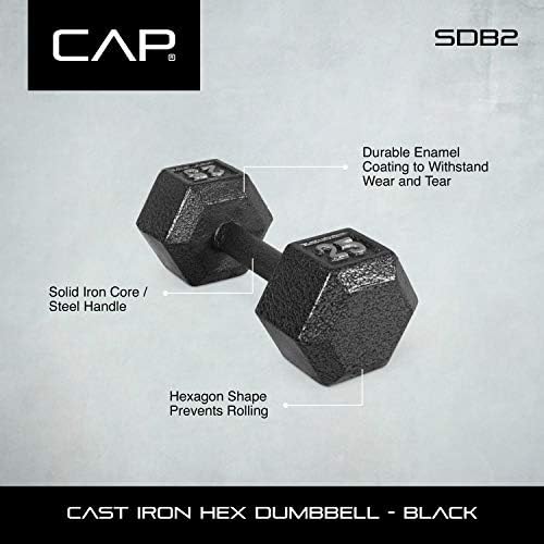 Cap Barbell Crni Girov Hex Butbbell | 5-120 lbs | Samohrani ili par