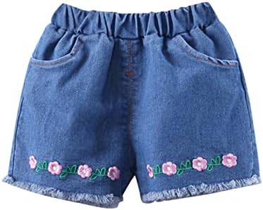 XBGQASU Toddler Kids Girls Odjeća s kratkim rukavima cvjetni print majica Top Jeans Hratke Ležerne prilike