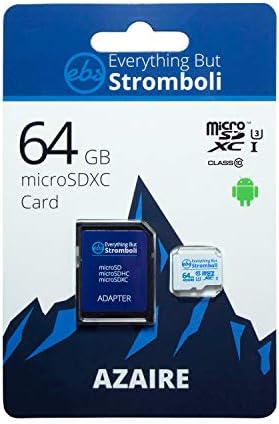 Sve osim Stromboli 64GB Azaire MicroSD memorijska kartica za Samsung Galaxy Tablet radi sa Tab S3 9.7, Tab E 9.6, Tab A 10.5 klasa brzine 10 U3 UHS - 1 SDXC kartica paket sa Micro SD čitačem kartica
