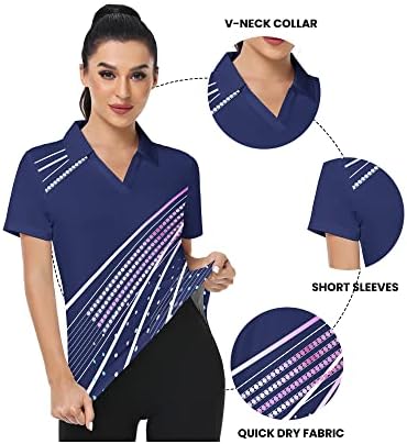 V Vatanch polo majice za žene Golf T majice kratki rukav ljetni vrhovi vlagu Wicking golf tees s-xxl