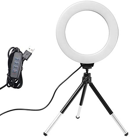 LMMDDP 6-inčni Mini LED Desktop Video prsten lampa za Selfie sa postoljem za stativ USB utikač za Studio za fotografiju