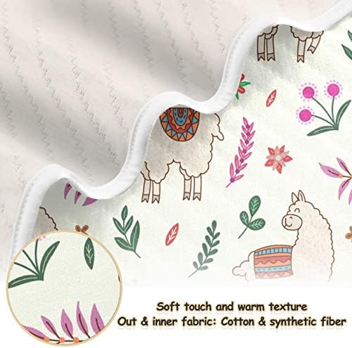 Swaddle pokrivače Llama postrojenja Pamučna pokrivačica za dojenčad, primanje pokrivača, lagana mekana prekrivačica