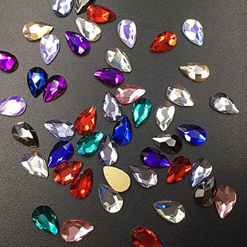 Staklo Sa Ravnim Leđima Za Nokte Rhinestones Diamond Waterdrop Crystals Stones Sjajni Zvjezdani