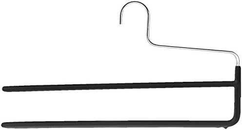 MAWA RESTON LLOYD TROUUSER serija Neklizajuća vješalica za uštedu prostora sa dvostrukom šipkom za hlače, stil KH / 2, set 2, crna