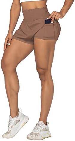 Sunzel Ženske kratke hlače sa džepovima High Struk Short Hotcres sa oblogom Workout Teret Atletski kratke