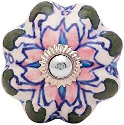 Ručice Korpa Višekološka cvjetna keramička keramička gumba vrata bijela boja