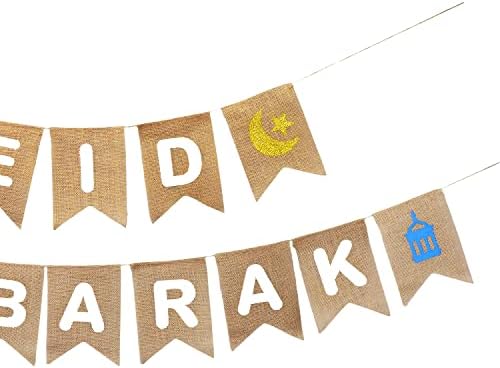 Zanati Mandala Burlap Eid Mubarak Baner za ramazan i EID ukrase za dom 2023 - Happy Eid banner Decor