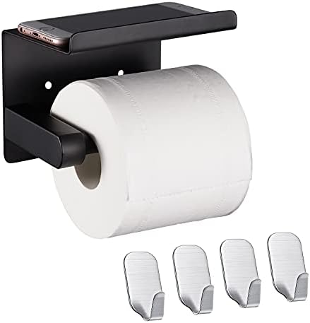 Ljepljivi držač toaletnog papira sa policom + ljepljiva kuka, držač rolne toaletnog tkiva sa policom za