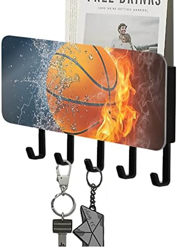 Emelivor košarkaški držač za ključeve za zidnu dekorativnu vješalicu za ključeve stalci sa 5 kukica