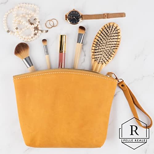 R Pelle Reale Prirodna ručno rađena kožna torba za šminku za poklon za toaletni kvačilo za žene