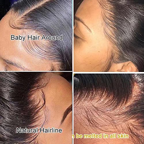Ten Chopsticks 180 Density Deep Water Wave 13x6 HD Invisible Lace Frontal Wig Human Kinky Curly Glueless Brazilian Virgin Human Hair Wig Pre Plucked for Black Women with Baby Hair Bleached Knots 24