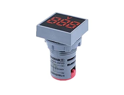 Ezzon 22mm Mini digitalni voltmetar kvadrat AC 20-500V Volt tester za ispitivanje napona Merač LED lampica lampica