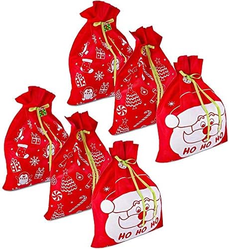 Poklon butik 6 džinovski božićni poklon vrećica 36 x 44 izrađen od izdržljive tkanine sa vrpcom i poklon oznakom za odmor za omotavanje ekstra velikih jumbo ogromnih velikih točaka za poklon