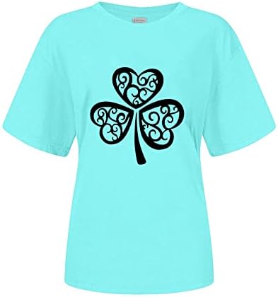 St. Patricks Dan Heff Clover tiskane košulje za žene o vratu kratkih rukava majica odjeću za