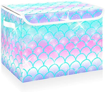 Cataku sklopivi kutije sa poklopcima sirena vage Rainbow Velike skraćene tkanine za skladištenje