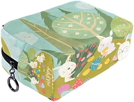 Mala šminkarska torba, patentna torbica Travel Cosmetic organizator za žene i djevojke, sretan Uskršnji