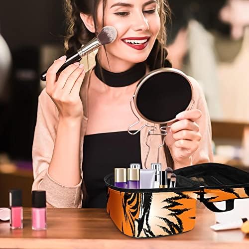 Yoyoamoy Travel šminka, tigarska pruga životinja Velika kozmetička torba Make up organizator Multi funkcija kućišta toaletnih toaletnih vrećica za žene djevojke