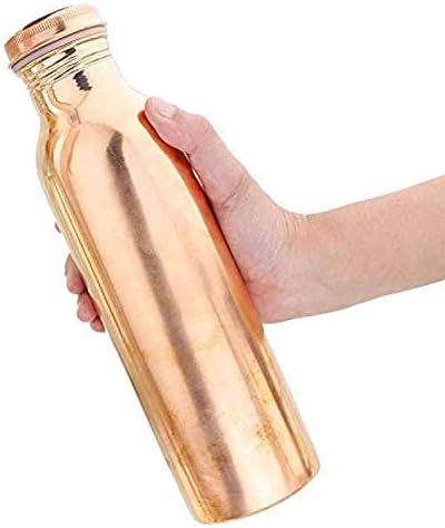 Bakrena boca vode, otpornost na bakar - ispis, čekić i obični dizajn. Ayurvedske zdravstvene koristi od ma-hub