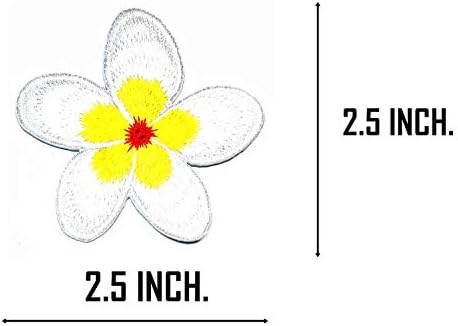 Jednomx 3pcs. Havajski hibiskusni cvjetni djeca crtani patch žuti bijeli hibiskus vezene aplikacije