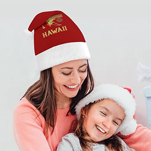 Vintage Hawaiian pliš Božić šešir Naughty i lijepo Santa kape sa pliš obodom i Comfort Liner Božić ukras