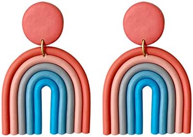 Šarene Rainbow drop naušnice Stud Naušnice Macaron keramička Glina u obliku ručno izrađene lijepe bombone boje