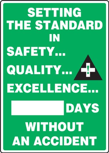 Acculyform plastični pisarski sigurnosni listoj, postavljajući standard u sigurnosti. Kvalitet. Izvrsnost. #### Dani bez nesreće , 20 x 14 , MSR132PL