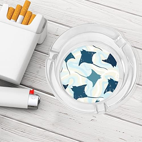Gornji pregled Vodena vodena staklena pepeljara za cigarete okrugle ladice za pepeo za kućni ured i restorane