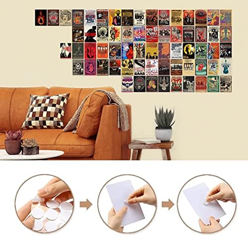 70kom Retro Rock Wall Collage Kit, Rock Band Music posteri za estetiku sobe, Old Music Album