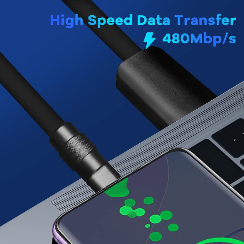 Crni bucmast Specijalni crni samurajski izdanje izdržljiv kabel za brzo punjenje USB tip-c kablovi ultra debeli silikonski kabel za mobitele, Android uređaje i više, PD, Gold Plus, 6,6ft
