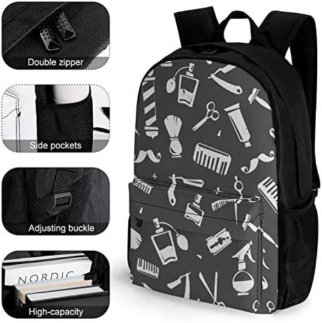 Barber alati uzorak casual laptop ruksak ramena Torba za rame Travel Daypack sa džepovima za muškarce žene