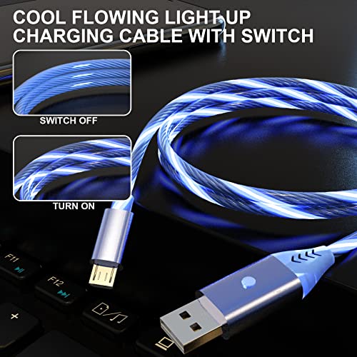 Osvijetlite kabl za punjenje Androida, Micro USB kabl sa prekidačem za više upravljanja,Led kabl za brzo