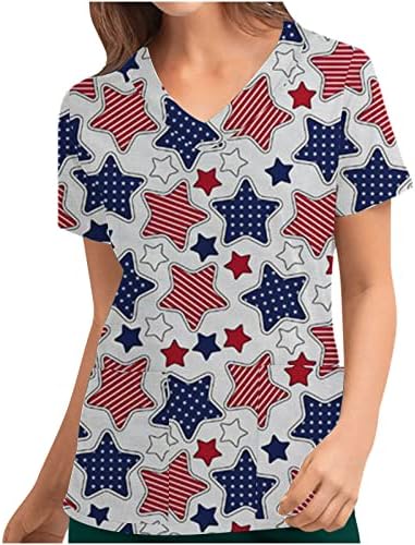 Grafički Star srce bluza majica za djevojčice jesen ljeto kratki rukav 2023 Vneck ured piling uniforma Top JI